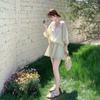 Korean Style Women's Summer Sun Protection Shirt & Shorts Set - Lightweight, Petite, Long Sleeve, Two-Piece, 2026 New Arrival
