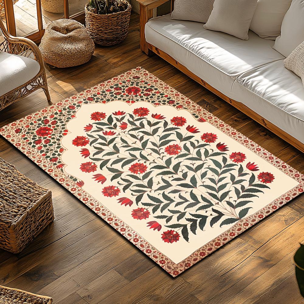 Vintage Persian Carpet Doormat Washable Area Rug Entryway Floor Mat Home Decor Traditional Oriental Pattern Indoor Outdoor Rug G