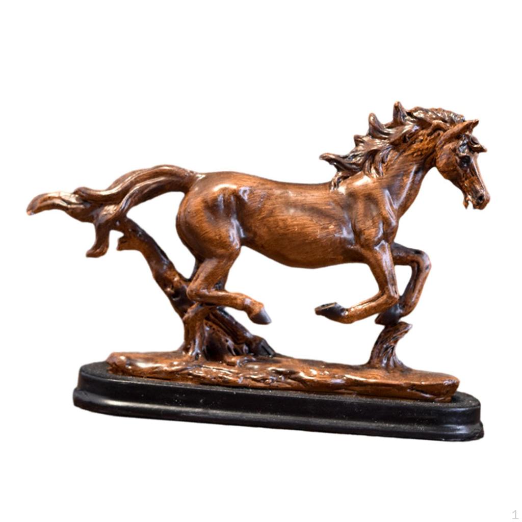Statuetta Scultura in Resina Micro Paesaggio Decorativo da Collezione Statua di Cavallo Ornamento Artistico per Ufficio