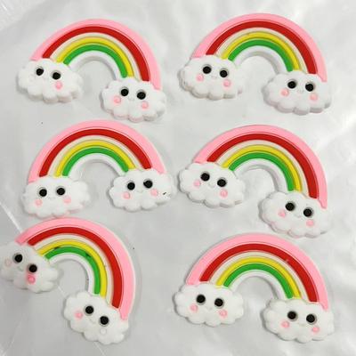 10pcs New Cute Rainbow Series PVC Flexible Glue Flat Back DIY Scrapbook Embellishment Phone Craft Decoration