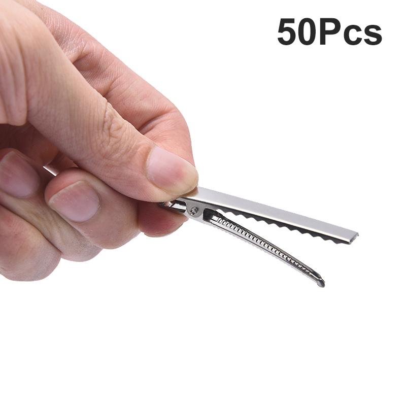50Pc Silver Tone Metal Alligator Clip Crocodile Clamps Spring Clip Duckbill Clip
