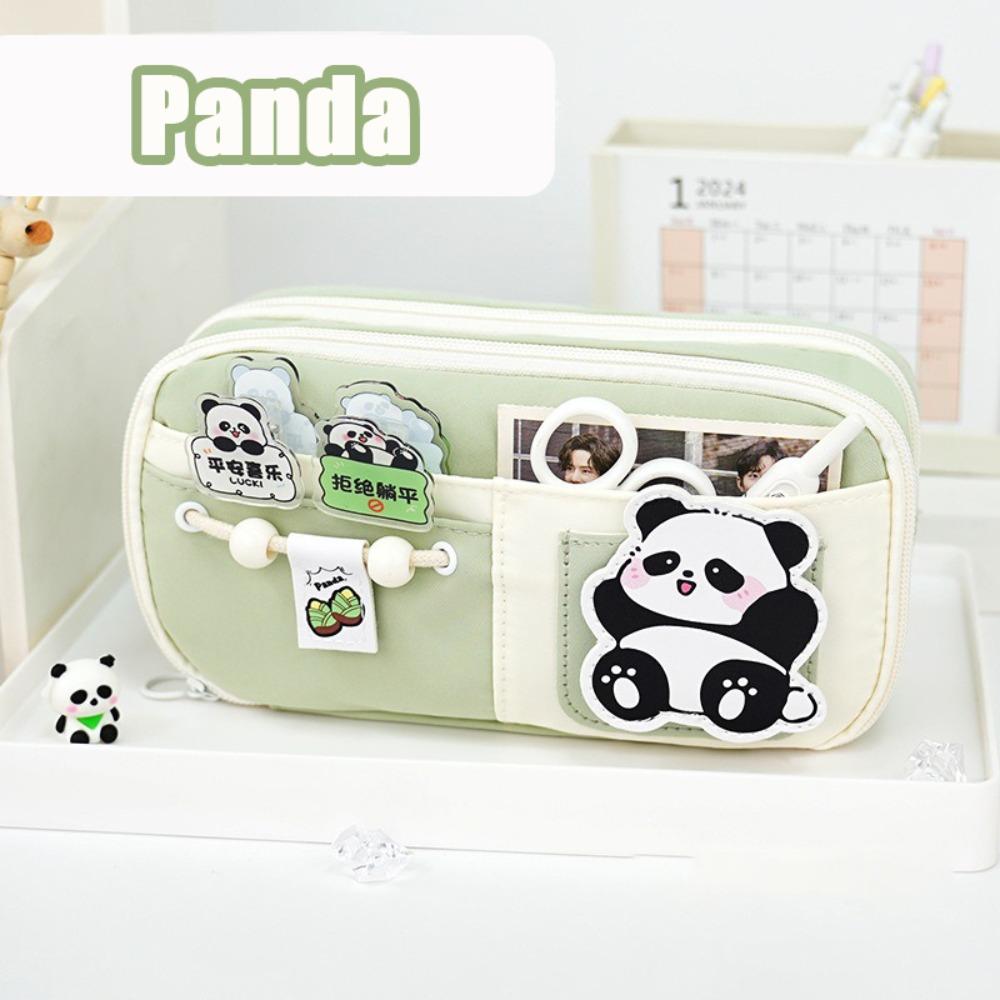 

Велика місткість Сумка для ручок Капібара/Щеня/Панда/Патч із сиром Пенал Сумка для канцелярського приладдя Студент Panda