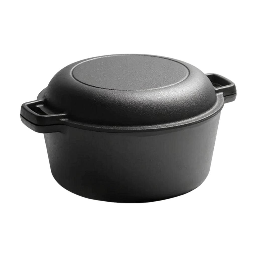 Dutch Oven Uncoated Cookware Sturdy for Braising