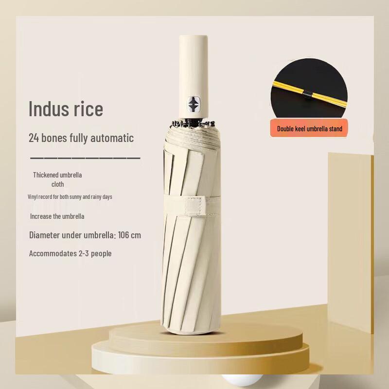 

Large 24-Rib Semi-Automatic Business Sun & Rain Umbrella