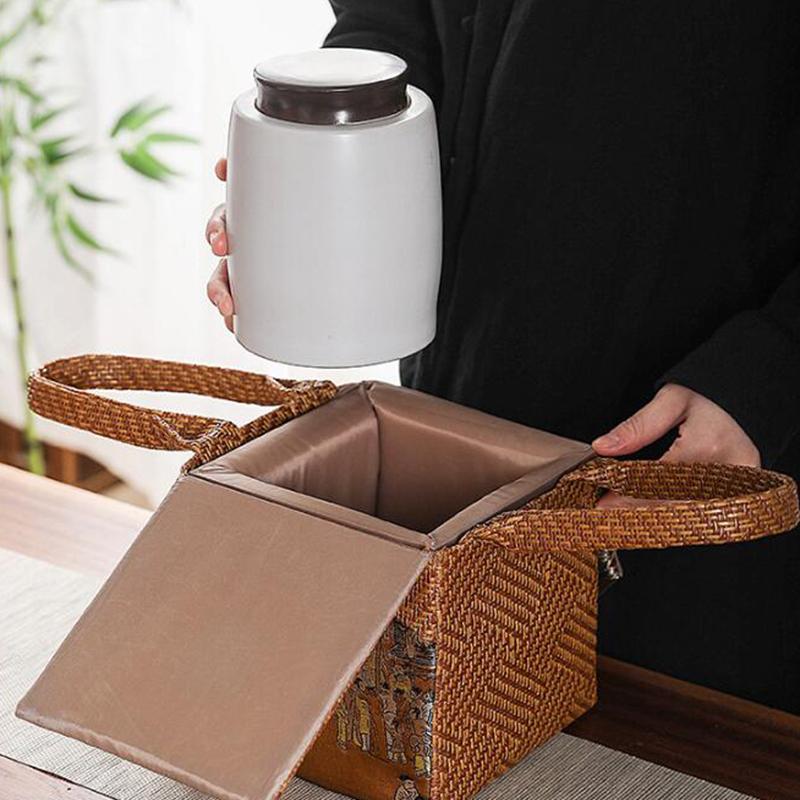 Chinese Style Kung Fu Tea Teaware Storage Bag Pouch Portable Tea Set Empty Package Bag Outdoor Travel Teapot Tea Set Box