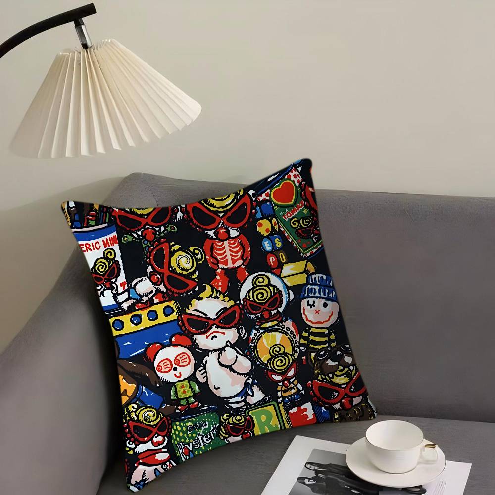 

CUTE H-HYSTERIC M-MINI Pillowcases Home Bedding Decorative Pillow Cover Wedding Super Soft Pillow Case 12x12Inch