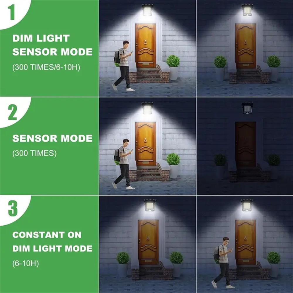 118LED 3 Color Temperature Solar Lights Outdoor Clip-on Motion Sensor Lights 3 Mode IP65 Waterproof Security Light For Fence