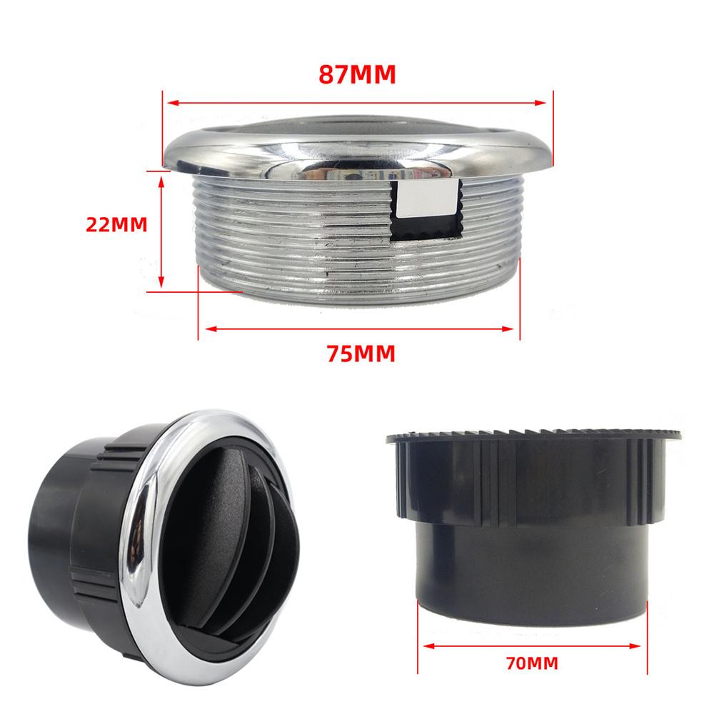 2Pcs 87mm 75mm 70mm Round AC Air Outlet Vent Louvered Knob for RV Bus Boat Yacht