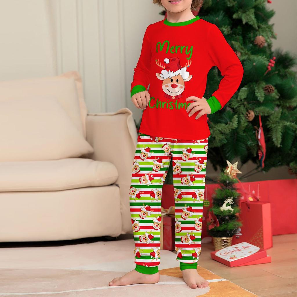 Christmas Parent Child Family Set Home Furnishings Christmas Pajamas Two Piece Set