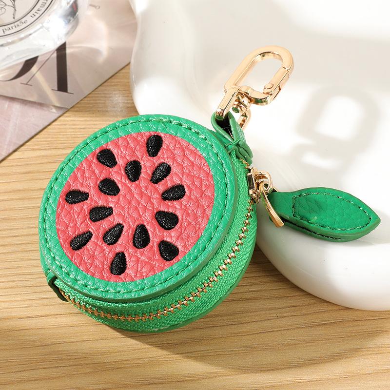 Frucht-Anhänger Münzbörse Mini-Schlüsselanhänger Geldbörse Unisex-Stil Niedliche Reißverschlusstasche Geschenk Frucht-Themen-Accessoire