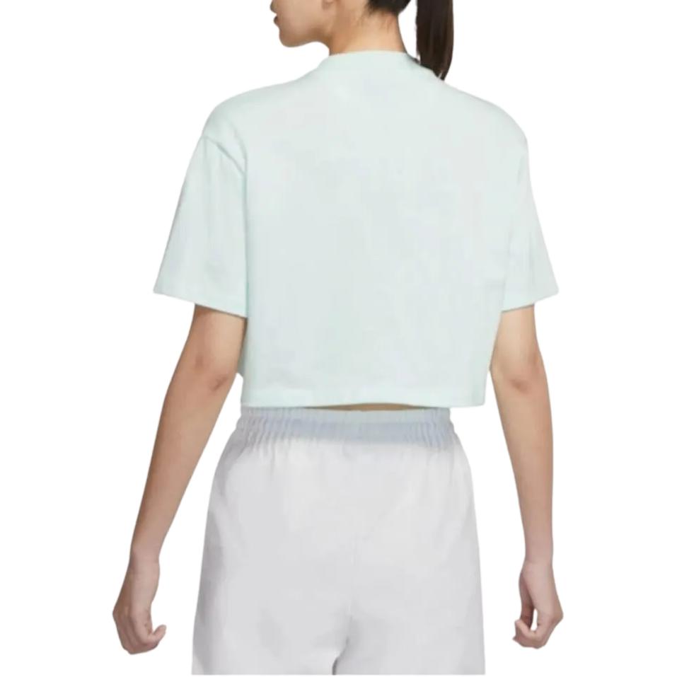 Nike Crop Tops Women's Light Green Crew Neck Moderate CJ3758-394