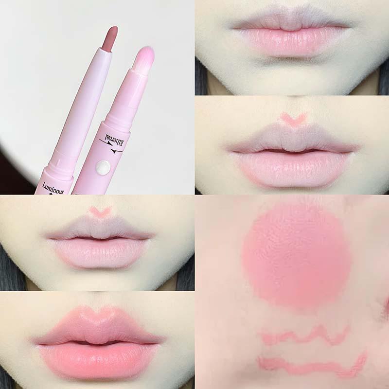 Cappuvini Double-Head Matte Lipstick Waterproof Velvet Nude Lip Liner Pencil Red Brown Pigment Lips Makeup Long Lasting Lip Tint