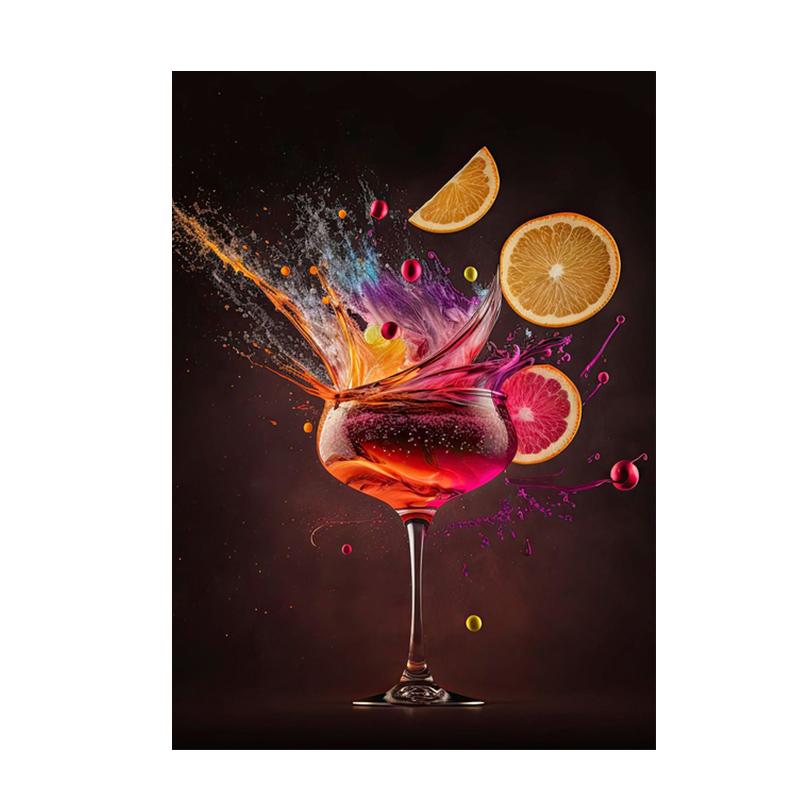 Abstract Colorful Cocktail Exploration Rendered Posters Prints Bar Painting Wall Art Pictures for Restaurant Drinking Room Decor
