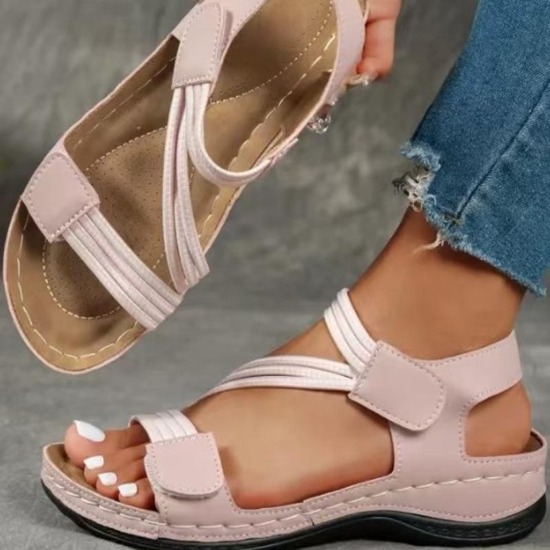 New Thick-soled Velcro Flip-flops for Women, Suitable for Intense Exercise, Large Size Beach Shoes