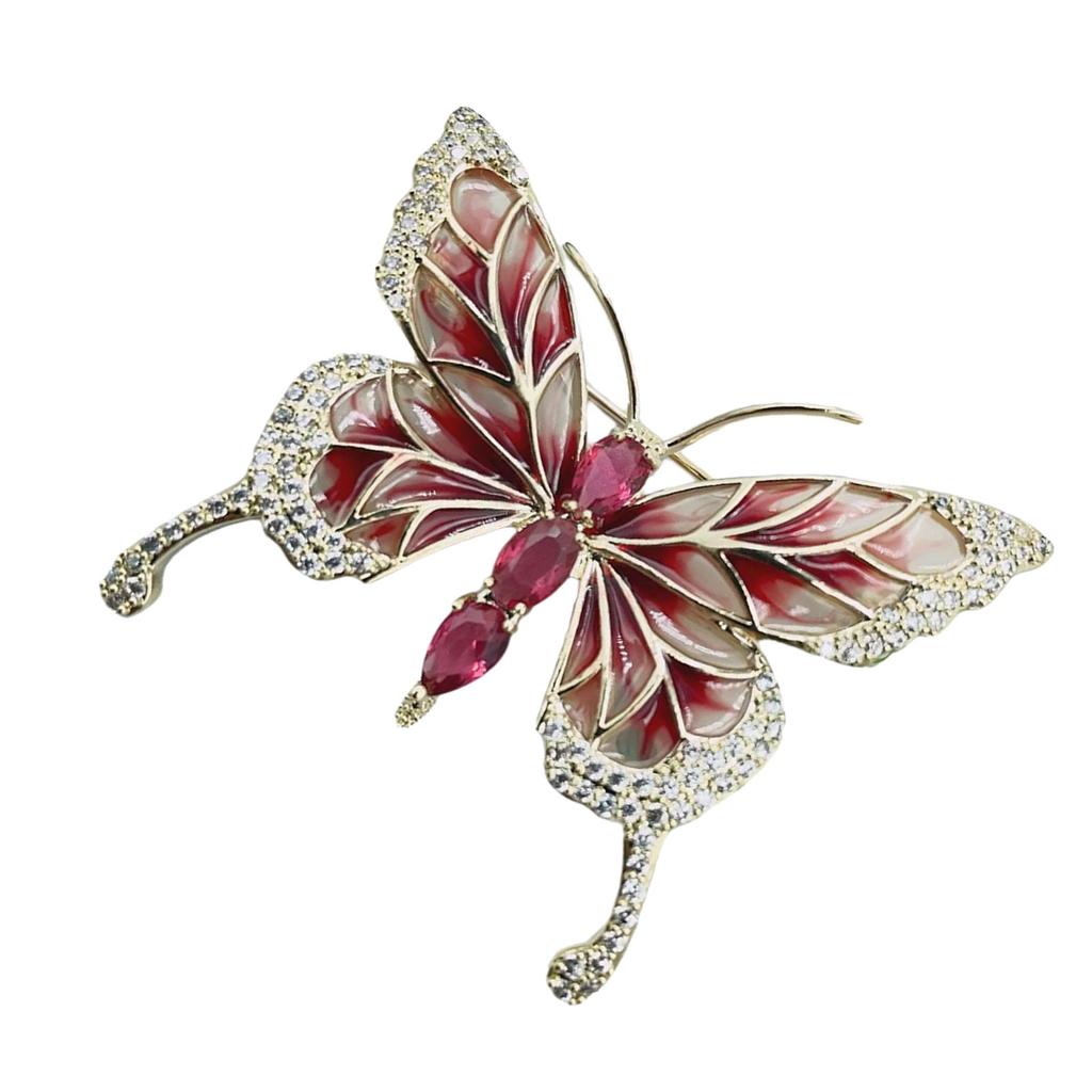 Handcraft Alloy Butterfly Pin Intricate Craftsmanship Sturdy Materials Fashion Accessory for Outfits or Bags Decoration