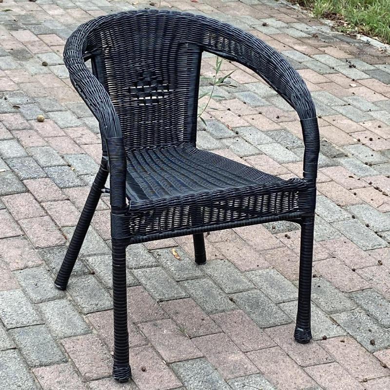 Comfortable Rattan Chair Outdoor Armchair Living Room Aesthetic Backrest Chairs Decorative Vintage Armchairs Rattan Furniture