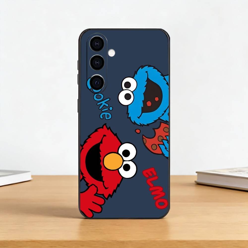 Cookie Monster Funny Phone Case Black Silicone Soft For Samsung Galaxy A73,A72,A71,A70,A53,A52,A51