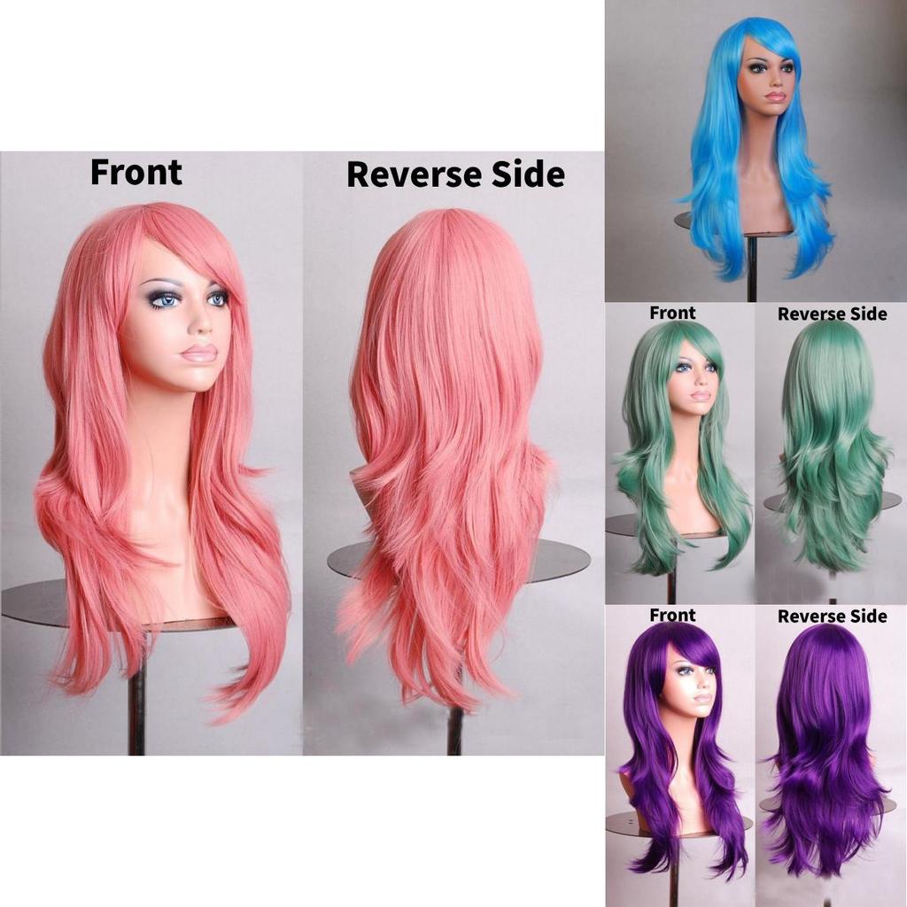 Cross Border Anime Cosplay Wavy Wig With Heat Resistant Fiber For Women