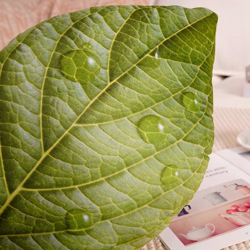 INS Nordic Style Green Leaves Plush Pillow Toy Cute Plantain Leaf Shape Throw Pillow Cushion Soft Girls Toys Home Decor