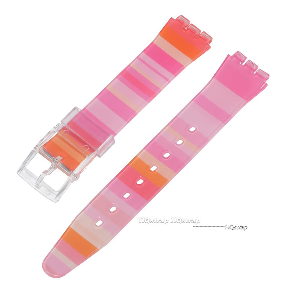 

16mm 17mm 19mm Silicone Rubber Watch Strap for Swatch Strap Colorful Jelly Color Bracelet Replacement Women Sport Wrist Band 16mm&no logo