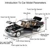 1:24 W140 300sl Toys Alloy Miniature Car Diecast Model Doors Opened Sound Light Pull Abck Rubber Tires Vehice Kid Christmas Gift