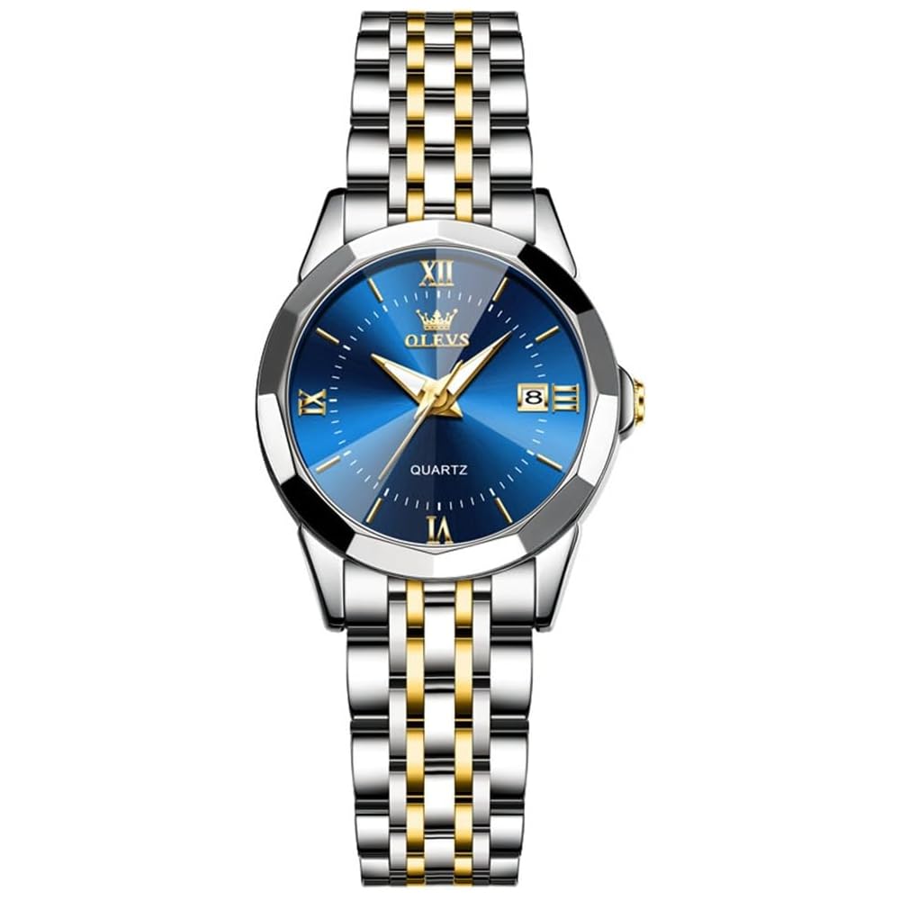 OLEVS Women s Classic Quartz Watch Stainless Steel Band Luminous Waterproof Business Style