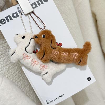 Kawaii Jazvečík Plyšový Prívesok na Kľúče Kreslený Plyšový Šteniatko Krúžok na Kľúče Držiak na Kľúče pre Páry Krásny Prívesok na Batoh Dekorácie Darčeky