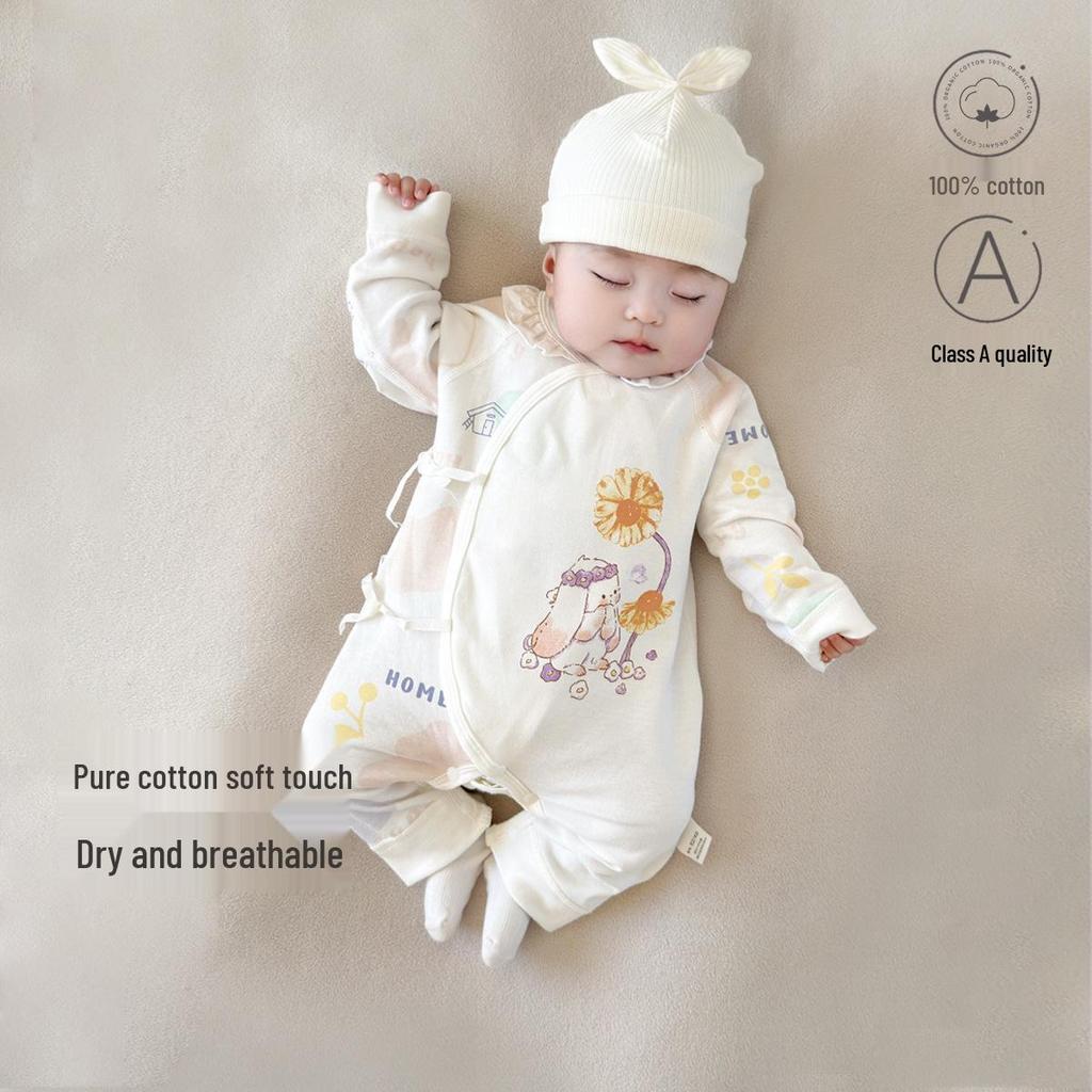 Newborn Long Sleeve Cotton Romper - Spring/Autumn Style for Baby Crawling & Outings