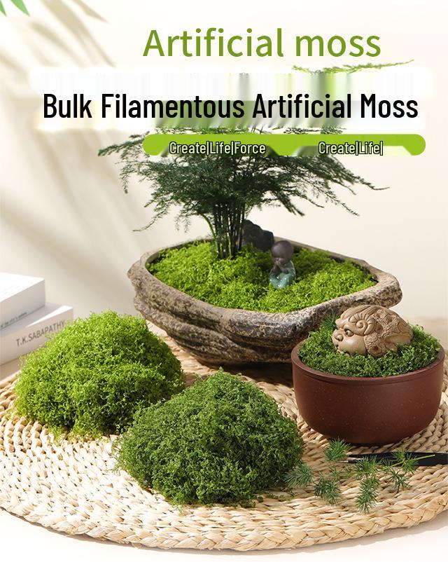 Artificial Green Moss Turf Lawn for Landscaping and Garden Decor