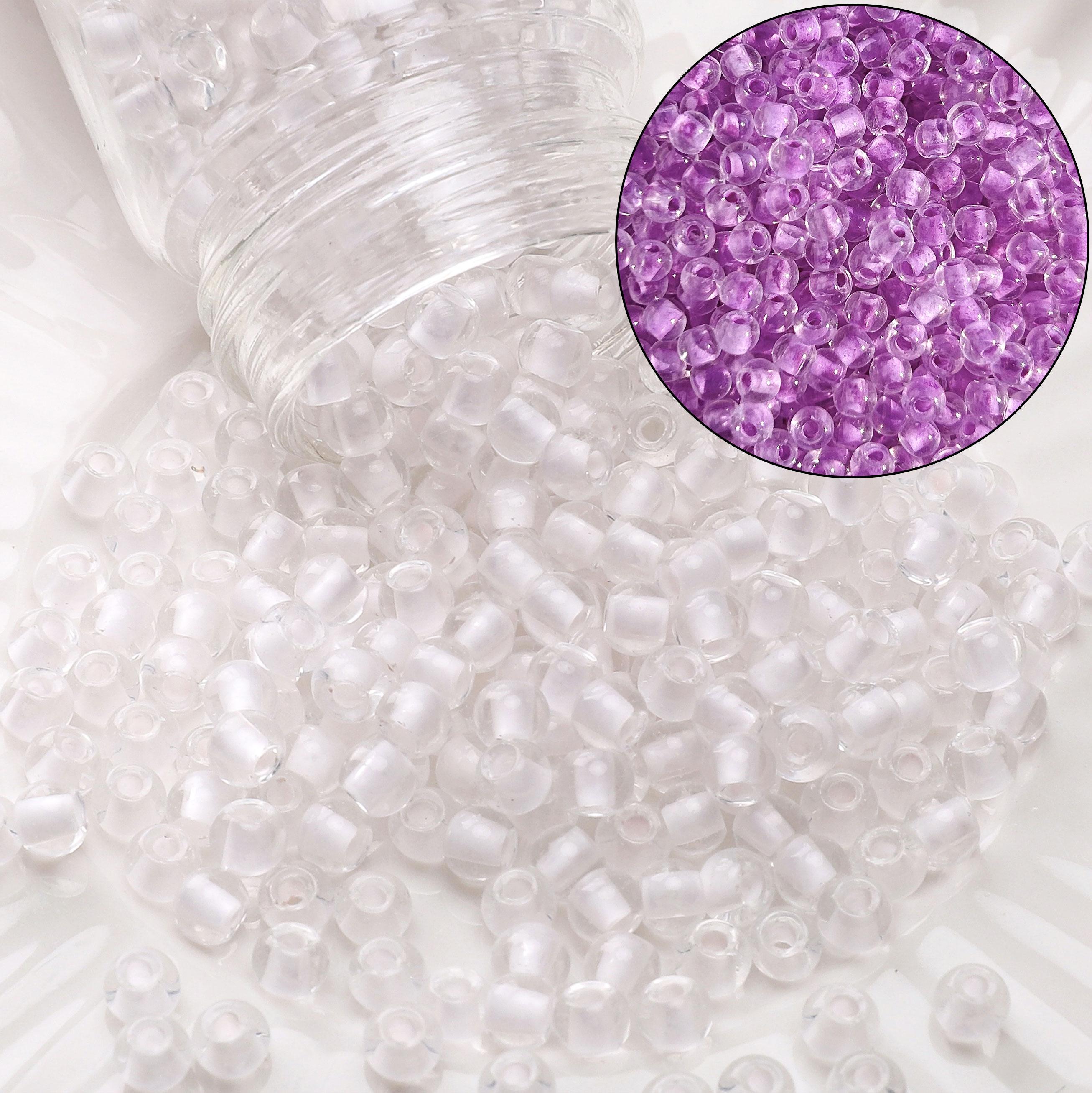 

100 шт. Стеклянные бусины-бисер 4 мм Светлая серия с переменным цветом Для изготовления браслетов, ожерелий и ювелирных изделий своими руками светло-фиолетовый