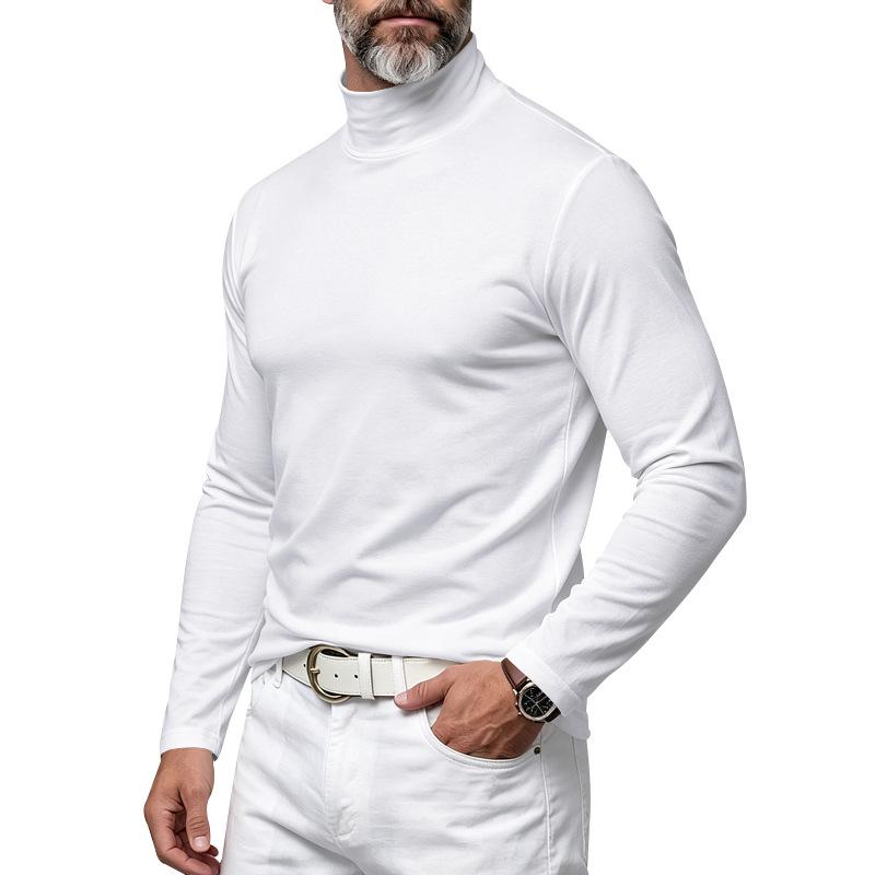 Men S Autumn Winter Slim Fit Half Mock Neck Long Sleeve T Shirt