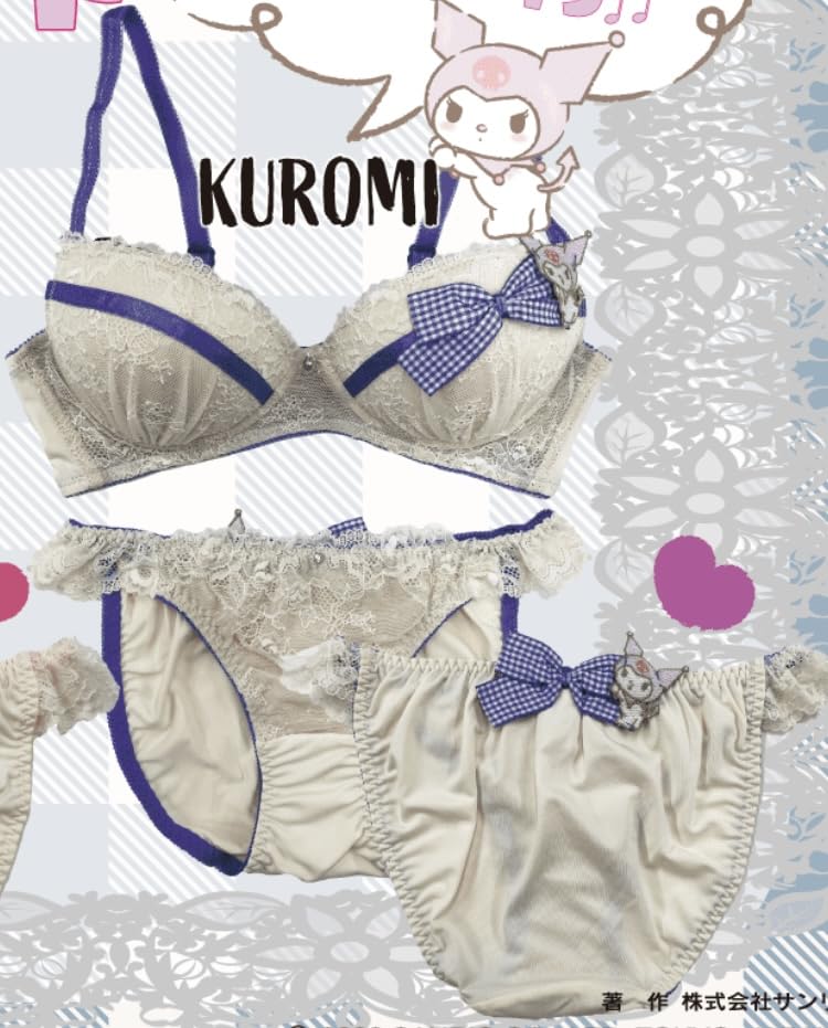 Kuromi Wireless Bra Shorts LL Size Ribbon Lace Bra Sanrio Women's