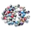TX66 8mm/10mm 100pcs Retro Mixed Color Ink Wash Style Exquisite Round Beads Jewelry Making Acrylic Bead DIY Bracelet Accessory