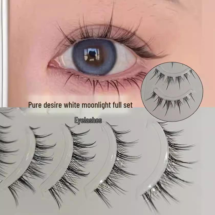 

Natural Look Full Cluster False Eyelashes - One-Piece Fairy with Thin Transparent Stem