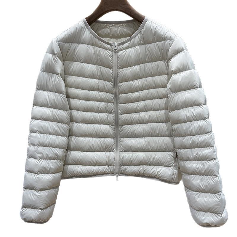 Autumn and winter new down light and thin short down jacket women's light and warm loose and thin round neck jacket
