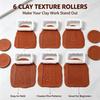 Plastic Clay Texture Tool Set 12 Piece with Hand Frame and Mixed Sleeve Designs for Pottery Cups Tiles and Home Practice Work for DIY