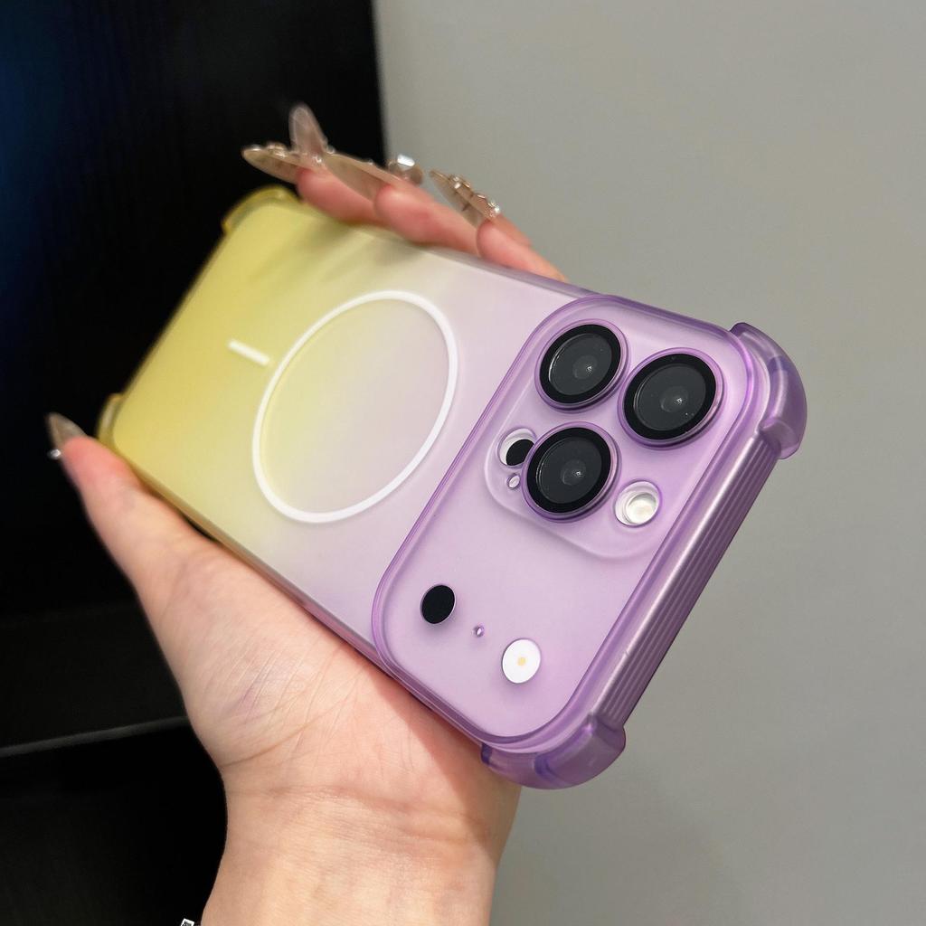 iPhone 17 Pro Max Gradient Anti-Drop Case with Magnetic Suction and Precise Cutouts for Models 13/14