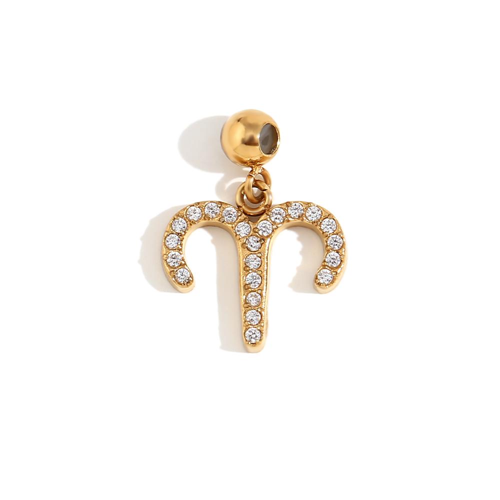 MamacitaSlay Classic Sparking Zodiac charms diy charms for jewelry making Necklace bracelet charms stainless steel charms