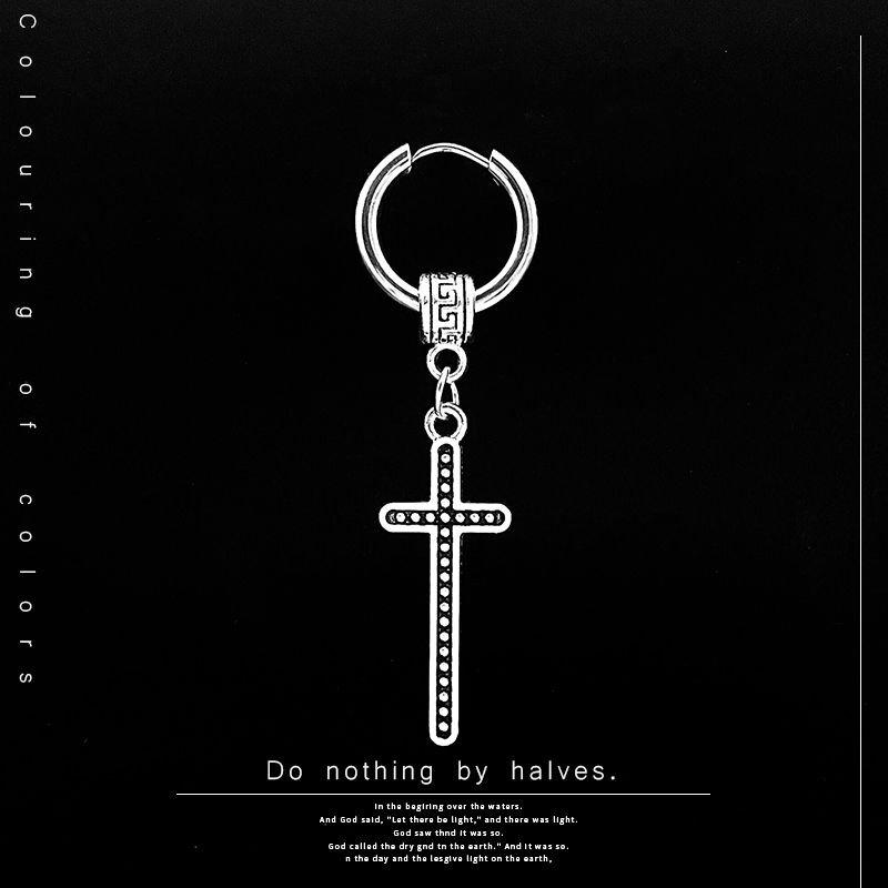 

Мужская серьга-крест, винтажная, унисекс, Иисус, крест, металл, серебристый, панк, гипербола, серьги, ювелирные изделия