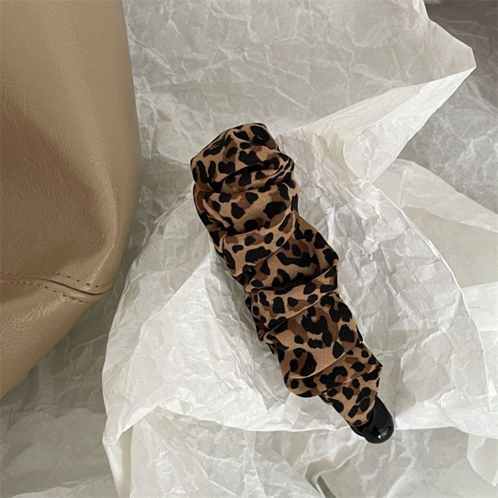 Hairpin Vertical Clip Leopard Print Bowknot Hair Clip Sweet Cloth Banana Clip  Girls