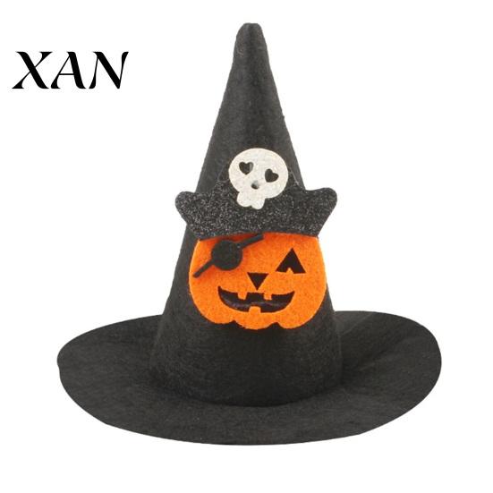Animal Theme Party Decor Pet Halloween Witch Hat, Bows/Pumpkins Decor, Adjustable Felt Cosplay Headgear for Dogs Costume Accessory, Lightweight