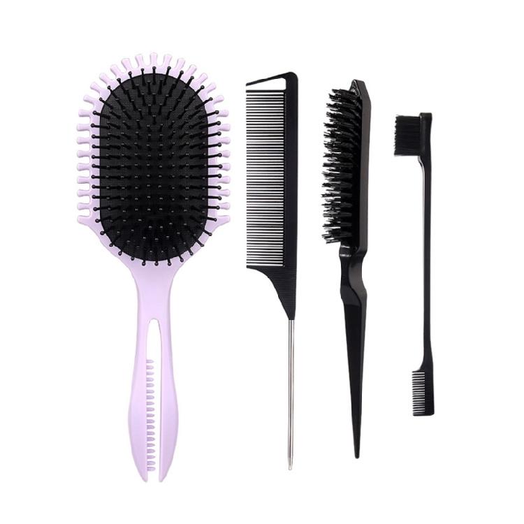 

Hair Brush Set Edge Controls Brush,Ratted Tail Comb,Bristles Hair Brush Detangler Brush Paddle Hair Brush Travel Home фіолетовий