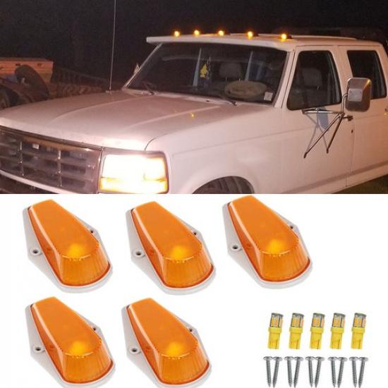 

5Pcs For F150 F250 Ford Roof F350 1973-1997 Cab Top Lights marker Amber Lights