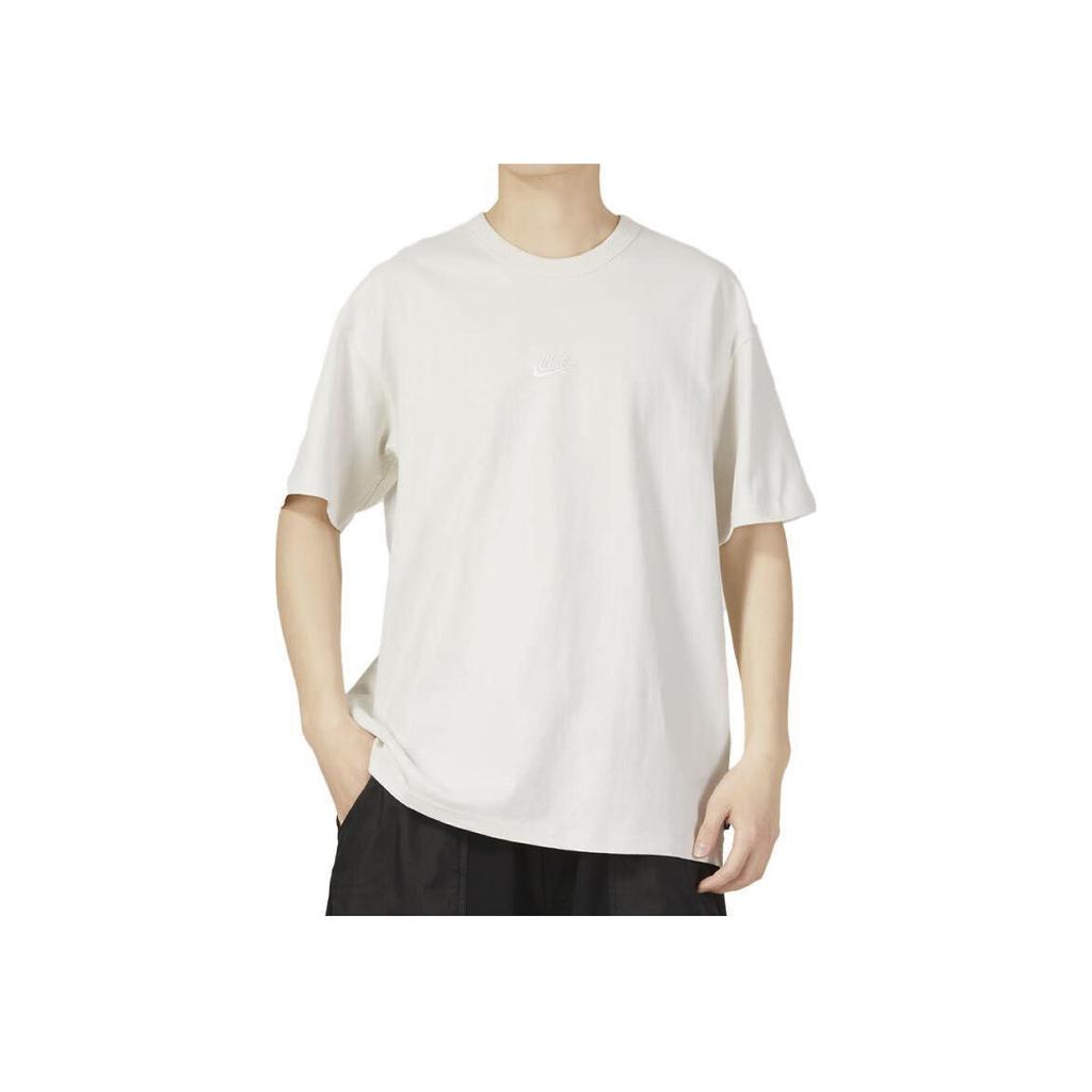 Nike Einfarbiges Rundhals-Pullover-T-Shirt mit kurzen Ärmeln, atmungsaktiv, Herren Oberteile, Weiß DO7393-030