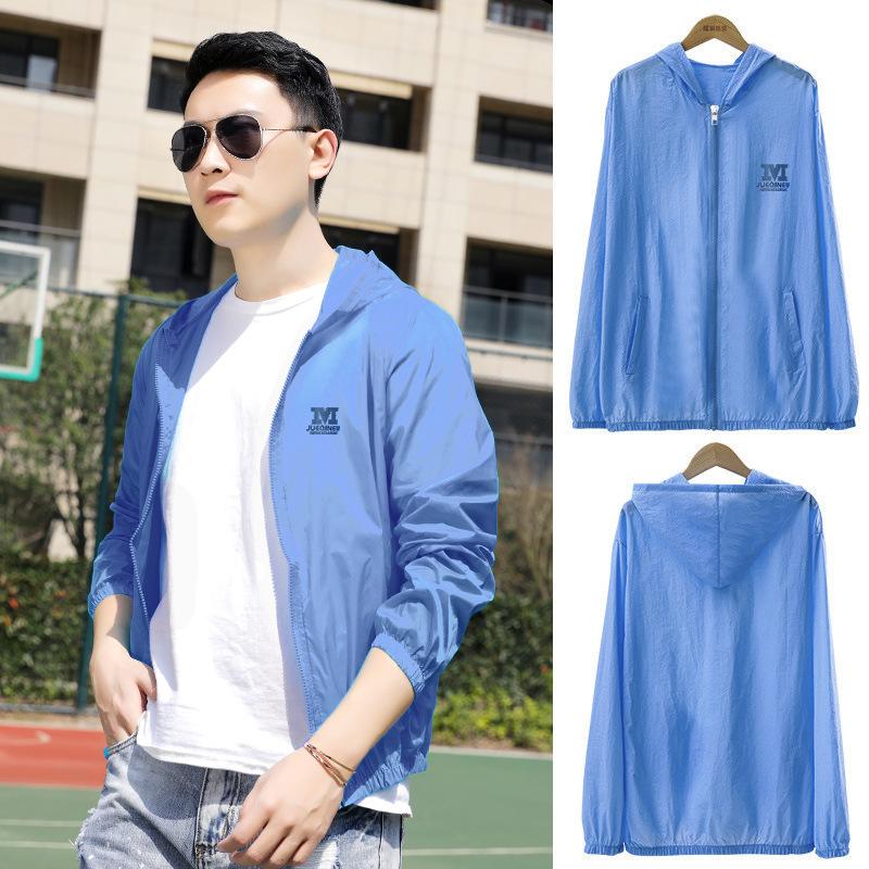 

Женские и мужские куртки, летняя ветрозащитная куртка с капюшоном и длинным рукавом, защита от ультрафиолета, ветрозащитная куртка с капюшоном для рыбалки, ветровка One size синий