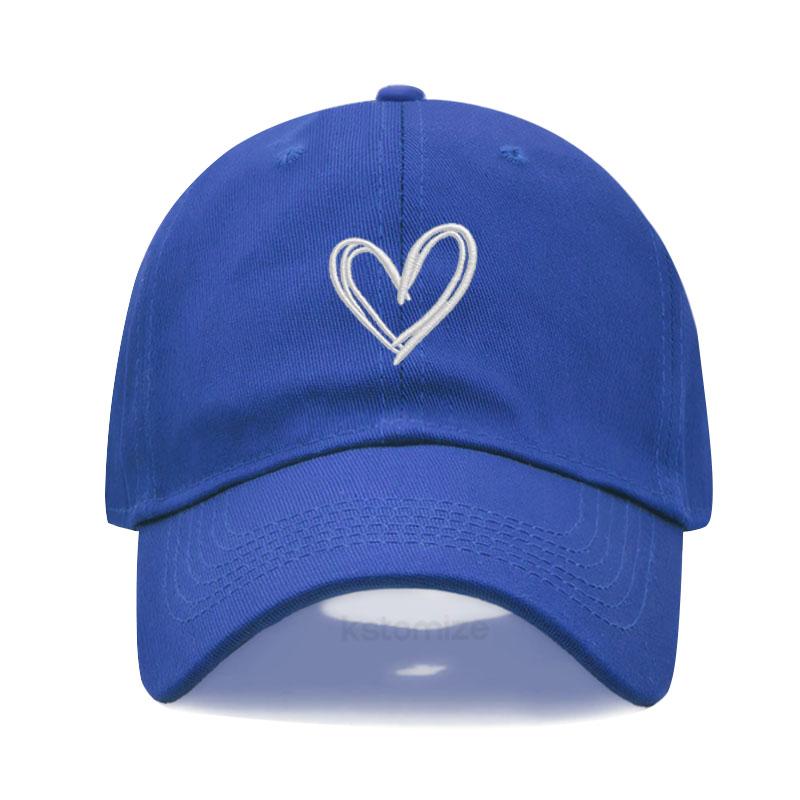 Unisex Soft Cotton Dad Hat Heart Embroidery Baseball Cap For Women Men Adjustable Unisex Casual Sports Caps