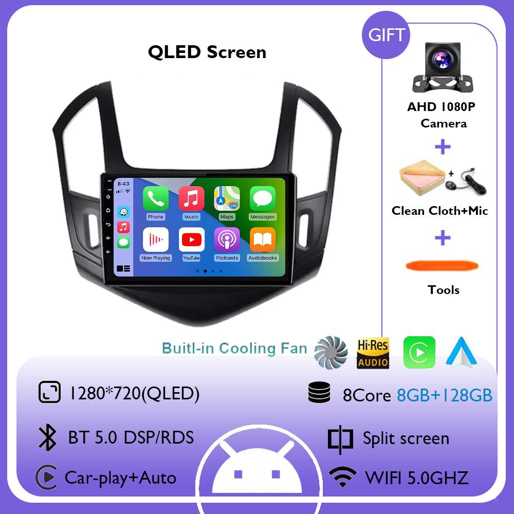 Android 14 Carplay Auto For Chevrolet Cruze J300 J308 2012 - 2015 Car Radio Multimedia Video Player Navigation GPS DSP 4G WiFi