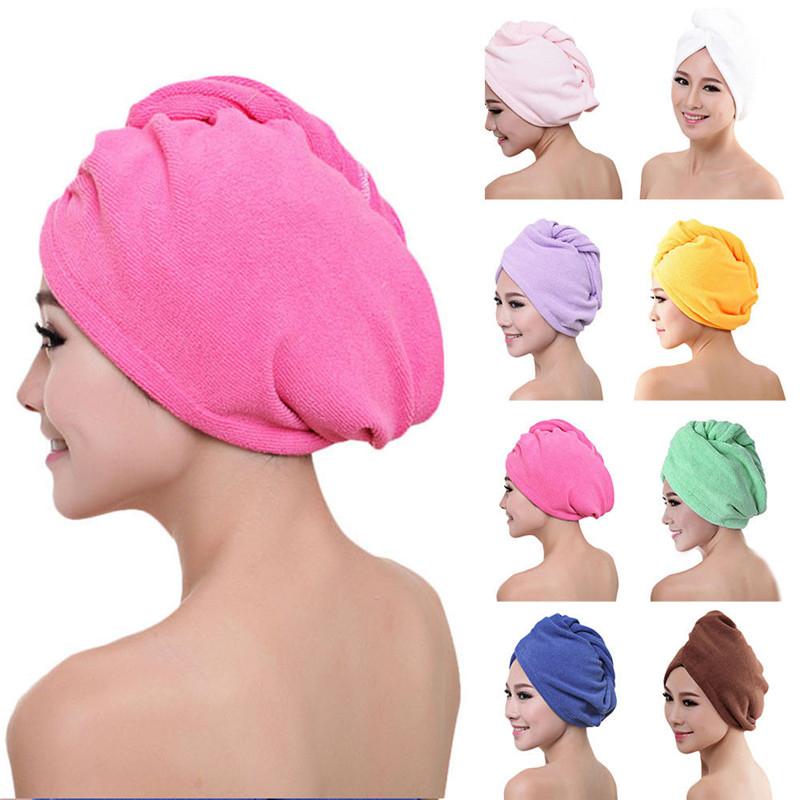 Lady Quick Drying Hat 1PC/ 2PCS Microfiber Bath Towel Hair Dry  Cap Bath Tool(Random Color)