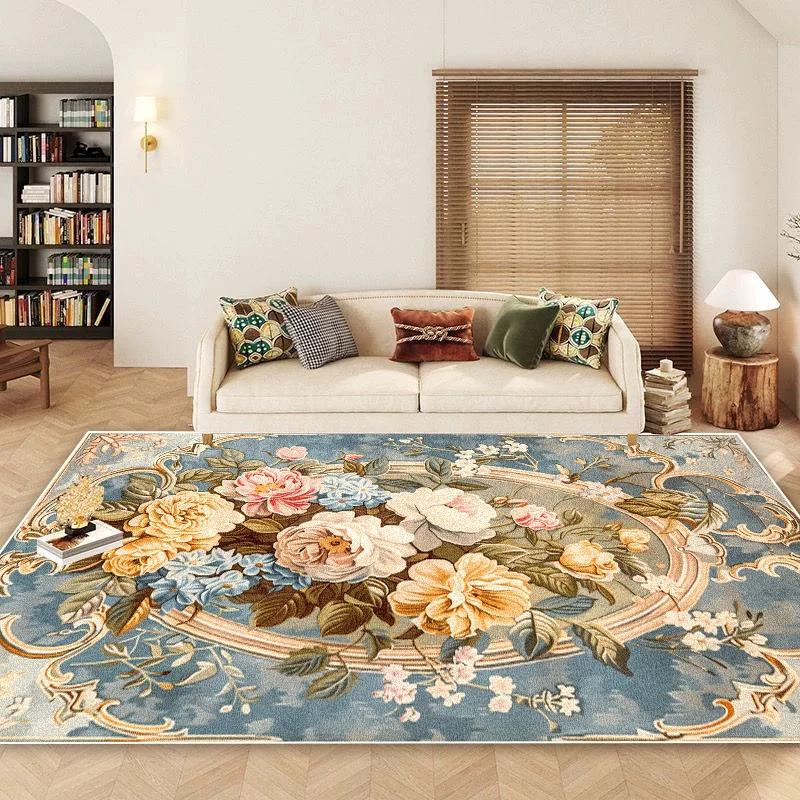 Nordic Style Flower Carpets for Living Room High-grade Floral Decoration Bedroom Large Area Rugs Non-slip Lobby Sofa Area Mats