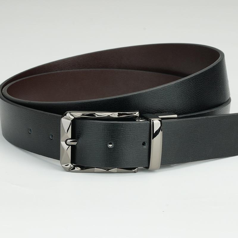 Men's Genuine Leather Belt, Rotating Needle Buckle, Cowhide Belt